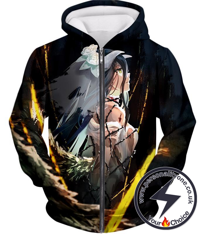 Overlord Beautiful Albedo Cute Bride Avatar Awesome Anime Promo Zip Up Hoodie